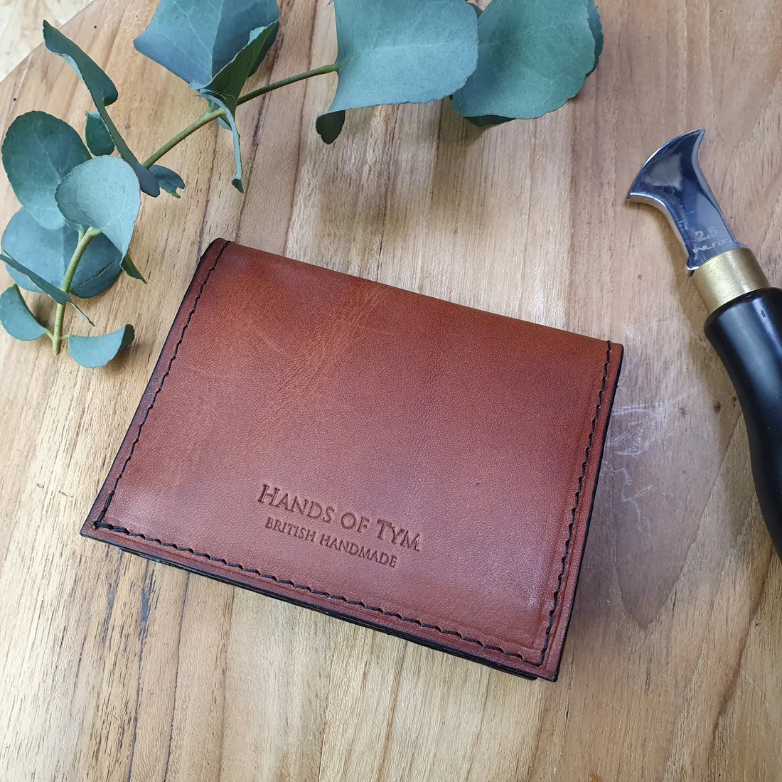Finished leather project made from the included patterns