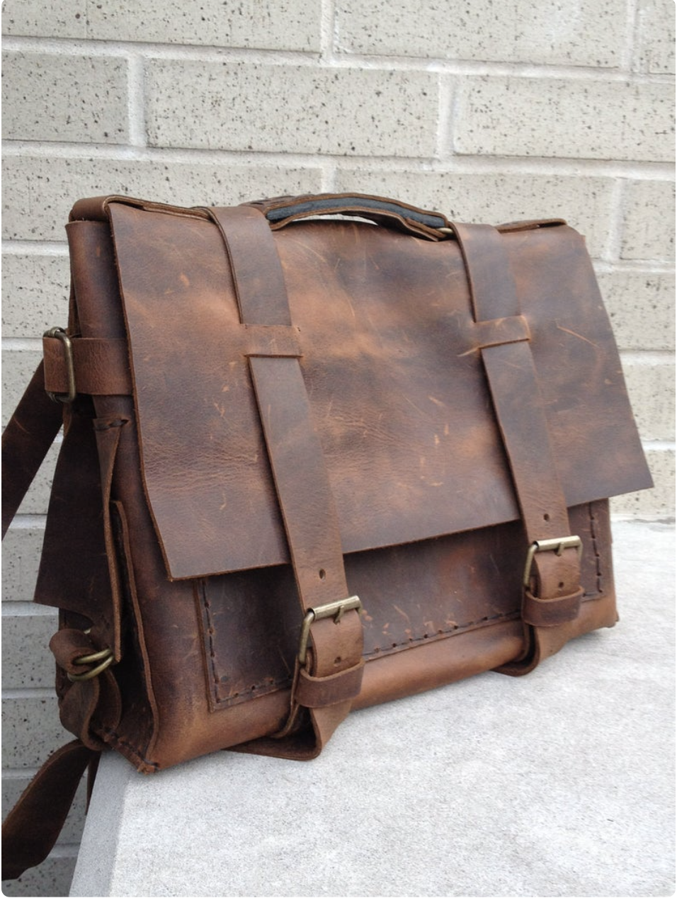 Finished leather project made from the included patterns